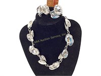 Sterling Silver Flower Necklace & Earring