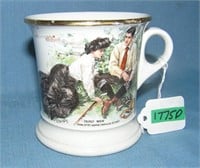Antique golfing themed shaving mug