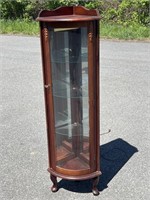Corner Curio Cabinet w/Rounded Glass Front