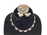 Silver Cannetille Necklace, Sombrero Brooch, Butte