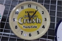 ORANGE CRUSH PLASTIC CLOCK