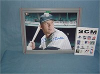 Autographed Mickey Mantle 8 by 10 color photo with