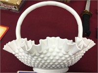 Fenton Hobnail Glass Basket
