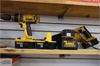 DEWALT 18V SAW, DRILL, 3 BATTERIES AND CHARGER