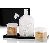 New Spartan Helmet Whiskey Decanter Set with
