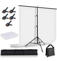 $50 5x6.5’ White Screen Backdrop with Stand
