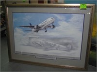 Contnental Airlines vintage print titled On Approa