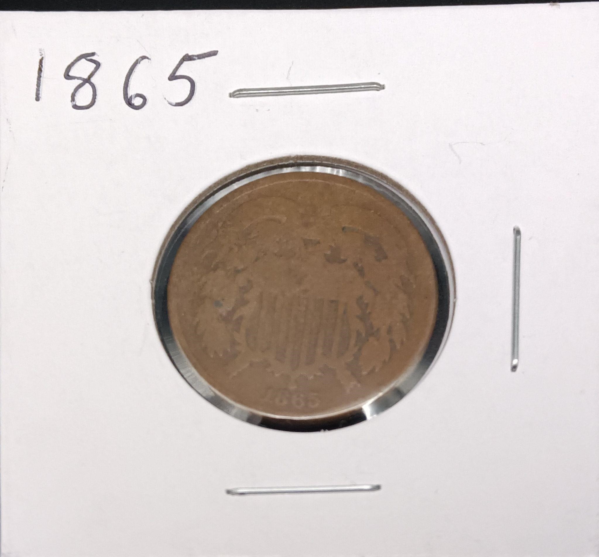 1865 Two Cent US Coin