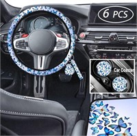 New Aififgui 6Pcs blue butterfly steering wheel