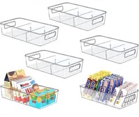 New Clear Plastic Food Storage Organizer Bins,6