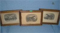 Group of antique horse prints circa 1870s