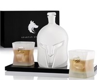 New Spartan Helmet Whiskey Decanter Set with