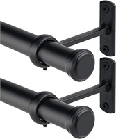 Black Curtain Rods (2 Pack)  Adjustable 48-84