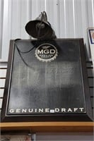 MGD LIGHTED BEER SIGN/ CHALK BOARD 23"X31"