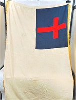 Vintage Linen Christian Flag