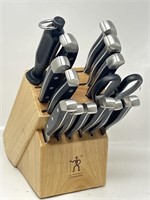 14-Piece Stainless Steel German Knife Block Set,