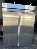 Hoshizaki 2 door commercial refrigerator on wheels