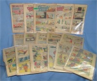 Large group of early comic books all without cover