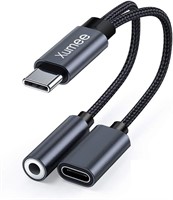 2-in-1 USB C to Aux Audio Jack and Fast Charging