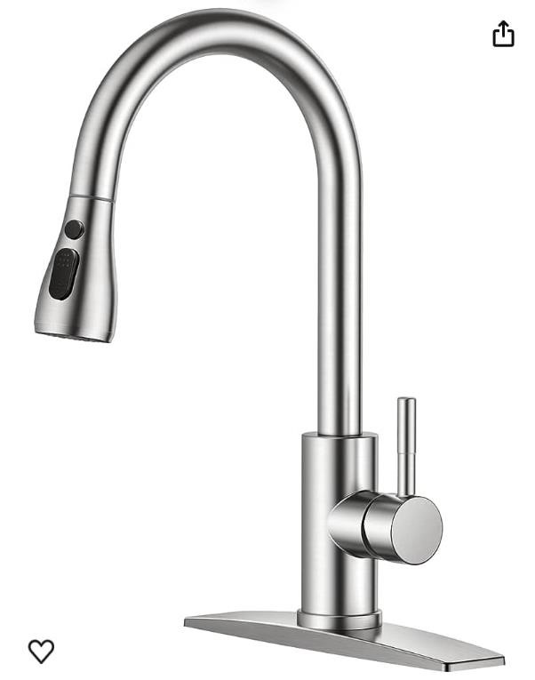 Brushed Nickel Kitchen Faucet with Pull Down