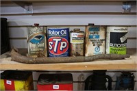 ASSORTED OIL CANS AND SPOUT
