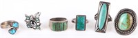 TURQUOISE SOUTHWEST STYLE STERLING SILVER RINGS