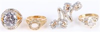 GOLD-TONED STERLING SILVER CZ LADIES RINGS