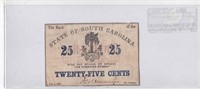 1863 25C Obsolete Currency South Carolina