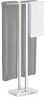 Kes Standing Towel Rack With Marble Base, 37" H