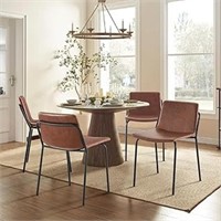 Colamy Pu Leather Dining Chairs Set Of 4, Mid