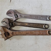 3 ADJUSTABLE WRENCHES