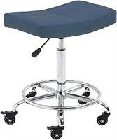 Wide Rolling Stool With Locking Wheels Footrest