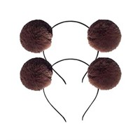 Headband Head Hoop Animal Pom Pom Style (2 Pk)