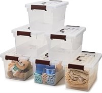 Ezoware 10.5 Quart Plastic Storage Box Tote Bins