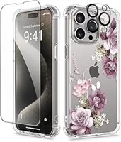 Iphone 15 Pro Max Case Floral/clear