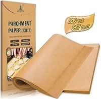 200 Pcs Unbleached Parchment Paper Baking Sheets,