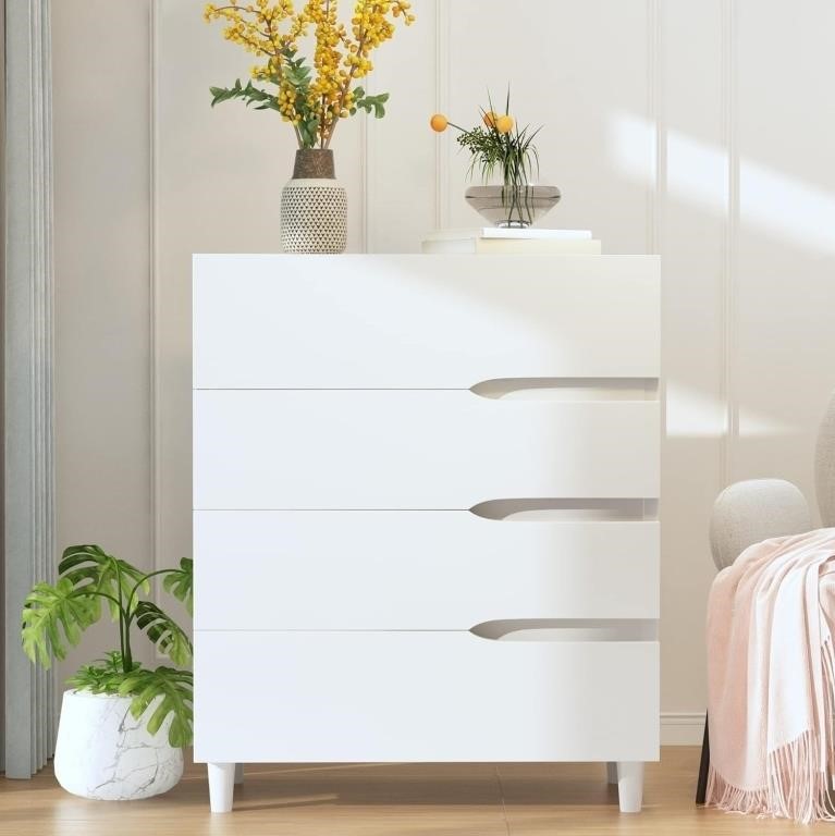 Awqm 4 White Drawer Dressers For Bedroom, Wooden
