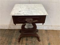 MARBLE TOP LYRE TABLE