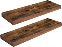 2 Pack 24" Solid Cedar Wood Floating Shelves,
