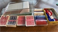 Acrylic Card Dealer Shoe w/ several decks of
