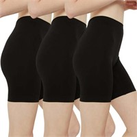 2XL  Sz-2XL INNERSY Women's Black Slip Shorts 3 Pa