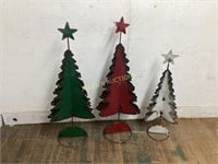 3 METAL CHRISTMAS TREES