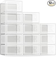 See Spring Large 12 Pack Shoe Storage Box, Clear