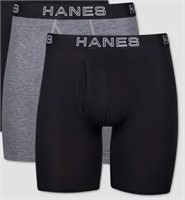 2pk Hanes Premium Men's Long Leg Boxer Briefs L