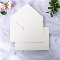 Ponatia 50pcs A7 Thick Shiny Ivory Envelopes