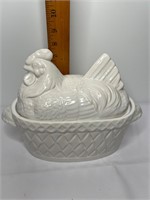 Hen on a Nest Cookie Jar Ceramic Dish DAMAGED