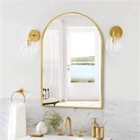 Abswhlm Arched Mirror, 24x36 Gold Bathroom Mirror