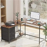 Superjare L Shaped Desk With Power Outlets,