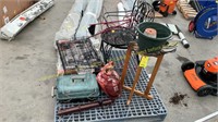 Patio Chairs, Plant Stand, Grill, Charcoal