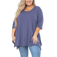 1X  1X Plus Size SHOWMALL  Tunic Top  3/4 Sleeve